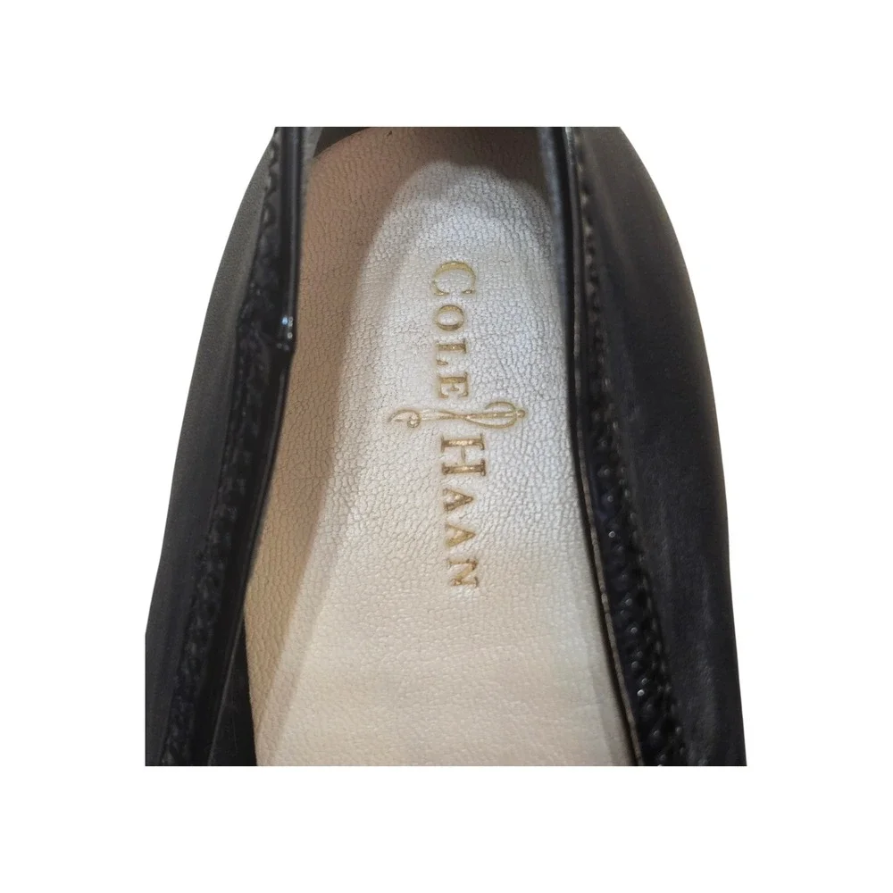 Cole Haan Wedge Pump Air Tali Black 9.5 Leather Patent Cap Toe Nike Air Comfort